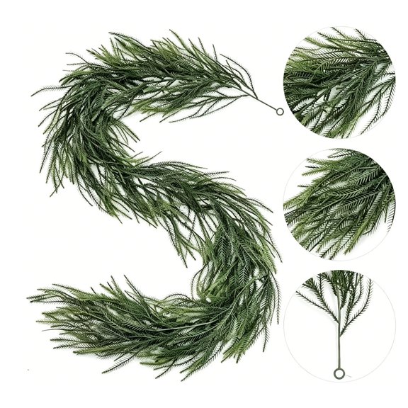 Orangide Artificial Pine Garland Halloween Decorations Faux Needle Rattan Strips Fake Greenery for Mantel Shelf Party Fall Home Decoration