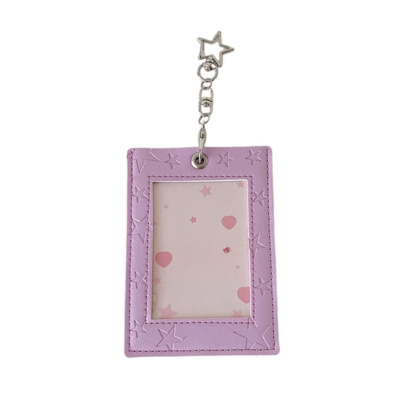 Orangide Back to School ID Card Holder with Star Keychain Leather Student Campus Pass Cover Protector for Badge Credit Card Photos