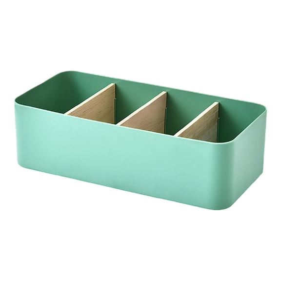 Orangide Bamboo Storage Basket Desktop Wood Cosmetic Organizer for Remote Control Miscellaneous Storage for Living Room Coffee Table Rustic Farmhouse