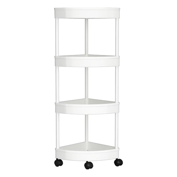 Orangide Bathroom Corner Shelf 4 Tier Rolling Cart with Drainage Holes Detachable Organizer for Shower Toiletries Storage Floor Standing Rack