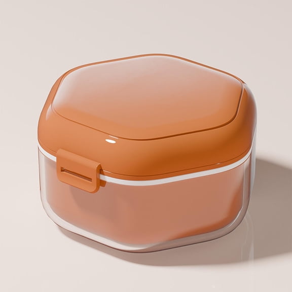 Orangide Braces and Retainer Storage Box, Portable Case for Invisible Braces Orthodontic Aligners and Dentures, Travel Cleaning Box for Home and Daily Use, Durable Design
