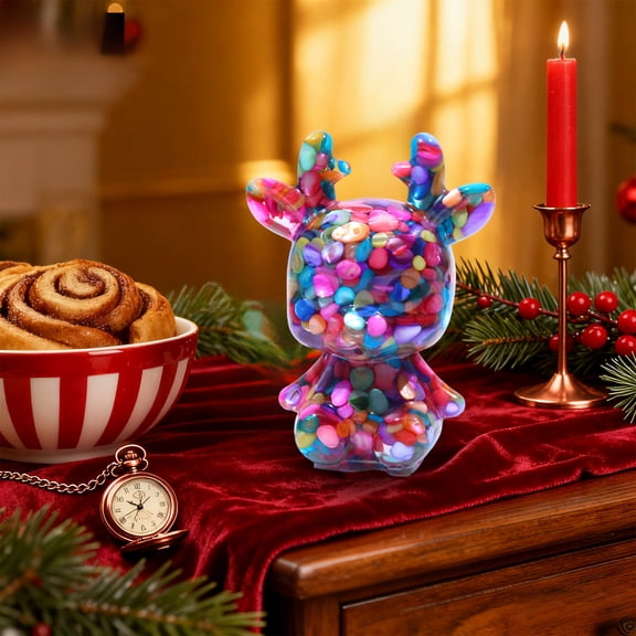 Orangide Christmas Deer Desktop Ornaments Resin Creative forTV Cabinets Coffee Tables Offices Entrances Bookcases Christmas Tree Decoration andGift