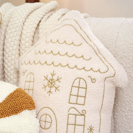 Orangide Christmas Home Holiday Decoration Lane Gingerbread Home Pillow,Christmas Party Supplies for Living Room Bedroom