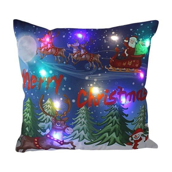 Orangide Christmas LED Pillow Holiday Gift Two Mode Switching Flash Or Stay On 18x18 Inch Printed Sofa Cushion Pillowcase For Couch Living Room