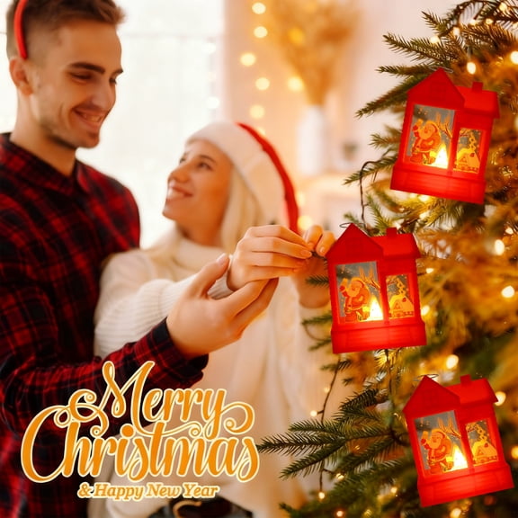 Orangide Christmas Mini LED Lanterns with Santa Snowman Reindeer,Hanging Lanterns for Home Decorations Indoor,Ideal Gifts for Friends