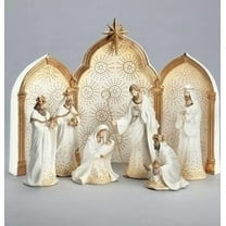 Orangide Christmas Nativity Set Indoor Scene 7.5 Inch Holiday Decorations 9 Piece Set for Home Tabletop Display