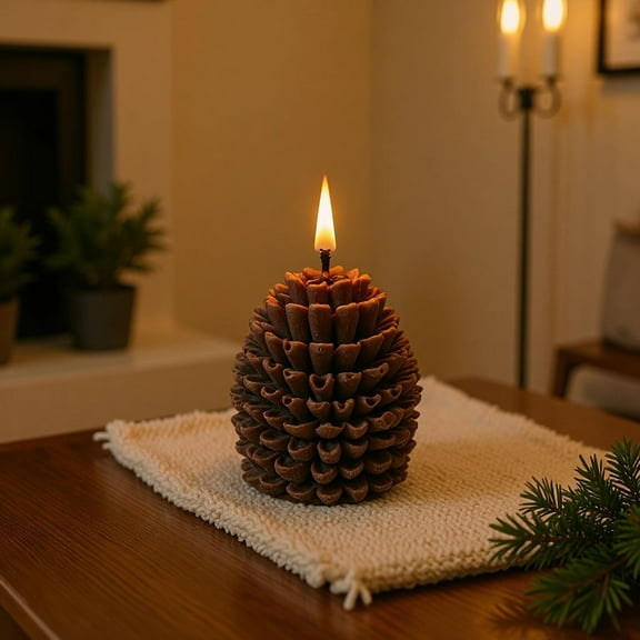 Orangide Christmas Pines Cones Shape Candle Lighting Candle Scene Decoration,Christmas Indoor Decorations,Ideal Women Gifts