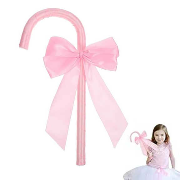 Orangide Christmas Pinks Bow Tie Hook Canes for Women Christmas Cosplay Props Party Supplies