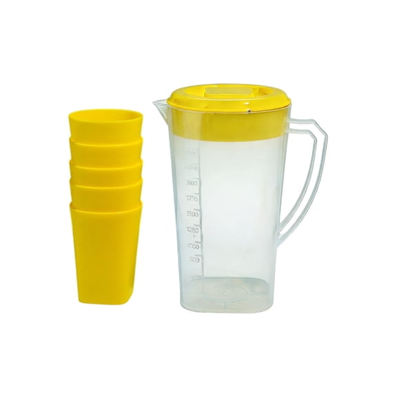 Orangide Clear Cold Brew Carafe with 5 Cups, 74 oz Large Capacity Iced Tea Pitcher, Beverage Dispenser for Fruit Tea, Cold Brew Coffee Pot Set