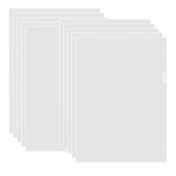 Orangide Clear Folders Sleeves Plastic Documents Project Pockets 10 Pack, Portable L-Shaped File Jackets, Clear to See & Easy To Wipe