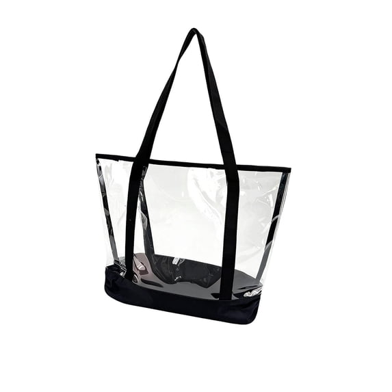 Orangide Clear PVC Beach Bag Tote, Summer Travel Handbag with Zip Top, Large Capacity Shoulder Purse for Poolside, Vacation Essentials 17x13 in