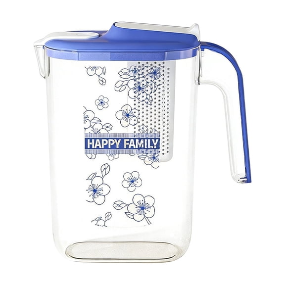 Orangide Cold Water Pitcher with Spigot, 2.5 Quart Large Capacity Glass Dispenser for Fridge, Fruit Infuser Iced Tea Maker for Living Room or Party