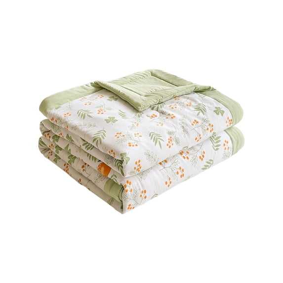 Orangide Cooling Quilt 59x39 Inch Washed Cotton Double Layer Yarn Lightweight Summer Quilt Soft Breathable Blanket for Kids Crib Dormitory Office Nap