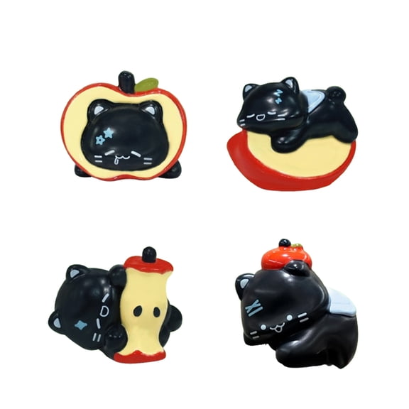 Orangide Cute Apples Cats and Coals Ball Monitor Perching Decorative Figurine for Desktop Shelf or Car Dashboard Adorable Home Office Decor and Gift Idea for Collectors