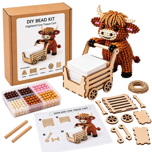 Orangide DIY Bead Kit for Tissue Box, Push Roll Farm Style Handmade Craft Set, Cute Beading Project for Adults, Arts Crafts Gift for Handicraft Lovers