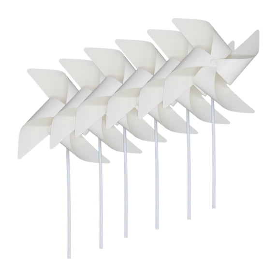 Orangide DIY Paper Windmills 6 PCS White Blank Cardboard - Children's Handmade Craft Kit for Summer Sch-ool Family Art Projects Easy Assemble Fun Activity Party Favors