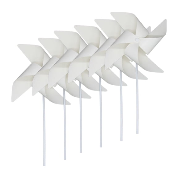 Orangide DIY Paper Windmills 6 PCS White Blank Cardboard - Children's Handmade Craft Kit for Summer Sch-ool Family Art Projects Easy Assemble Fun Activity Party Favors