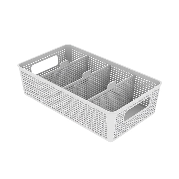 Orangide Divided Storage Basket with Removable Inserts Multi Compartment Organizer for Home Office Bathroom Counter Desk Drawer Shelf