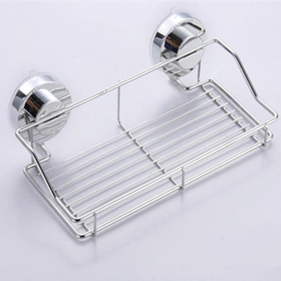 Orangide No Drill Shower Shelf with Strong Suction Cups Rustproof Chrome Finish Bathroom Organizer for Shower Sink Kitchen Counter Storage Solution Space Saver Home Use