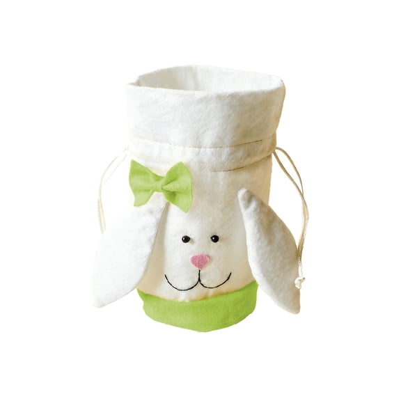 Orangide Easter Bunny Candy Bags, Cute Rabbit Drawstring Tote Bags for Gift Giving, Linen Canvas Treat Pouches for Egg Hunt, Party Favors for Kids Boys Girls Spring