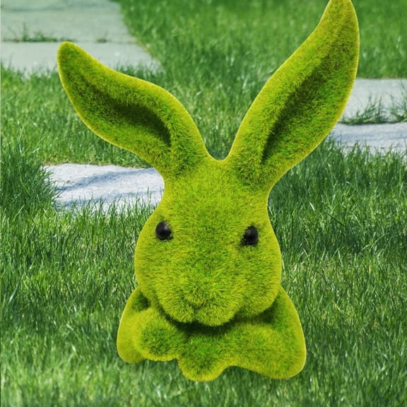 Orangide Easter Bunny Ornament Artificial Green Rabbits Head Sculpture Garden Decoration Holiday Decorations Party Favors Table And Home Decoration