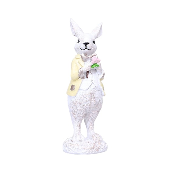 Orangide Easter Bunny Resin Figurines, Cute Home Decorations for Living Room Shelf, Spring and Idyllic Themed Decor, Holiday Gifts and Party Centerpiece