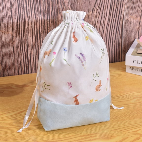 Orangide Easter Decoration Candy Storage Drawstring Gift Bag, Premium Canvas Drawstring Gift Bags, Reusable Fabric, Perfect for Baby Showers, Birthday Parties, Easter