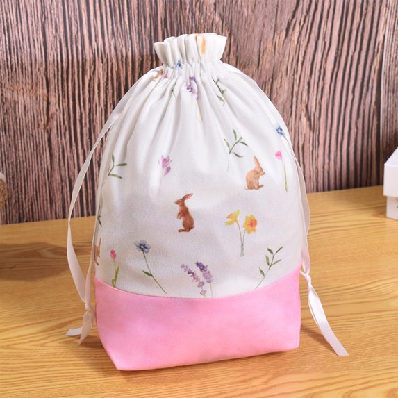 Orangide Easter Decoration Candy Storage Drawstring Gift Bag, Premium Canvas Drawstring Gift Bags, Reusable Fabric, Perfect for Baby Showers, Birthday Parties, Easter