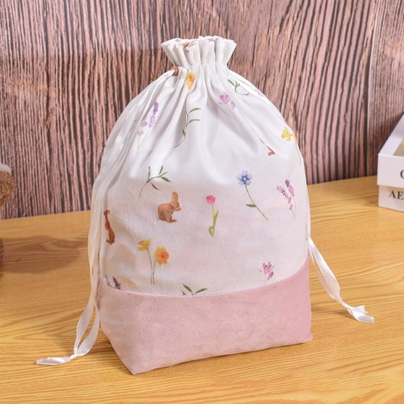 Orangide Easter Decoration Candy Storage Drawstring Gift Bag, Premium Canvas Drawstring Gift Bags, Reusable Fabric, Perfect for Baby Showers, Birthday Parties, Easter