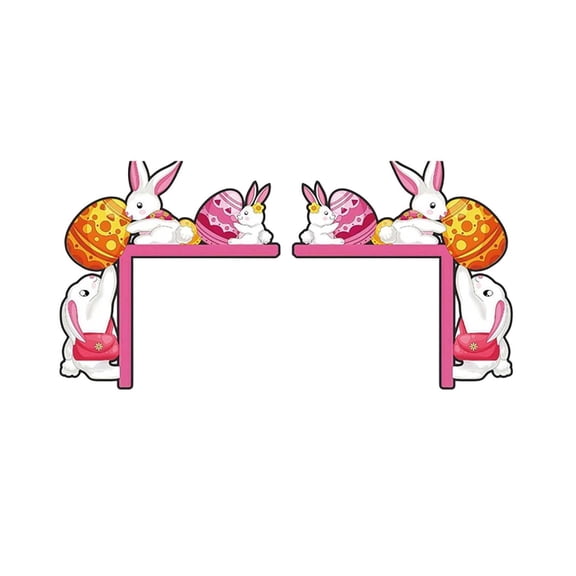 Orangide Easter Door Decorations Set of 2, Hanging Bunny and Egg Carnival Themed Corner Decor for Front Door Indoor and Outdoor Spring Holiday Party Decorations