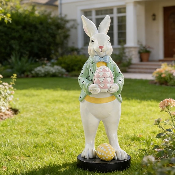 Orangide Easter Egg Decorations with Rabbit Design, Handicraft Decorations for Home, Outdoor Garden, Courtyard, Hallway, or Spring Festival