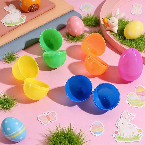 Orangide Easter Egg Shells, 12 PCS 1.6x2.4 In Openable Plastic Eggs for Candy Treats and DIY Crafts, Fillable Holiday Party Favors and Spring Decorations