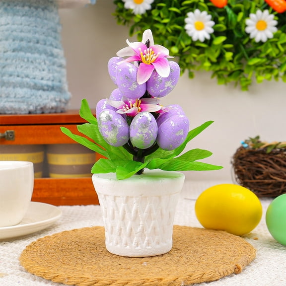 Orangide Easter Eggs Decoration Mini Indoor Potted Ornaments Holiday Theme Home Decor Festive Addition Ideal Gift for Easter Celebration Party