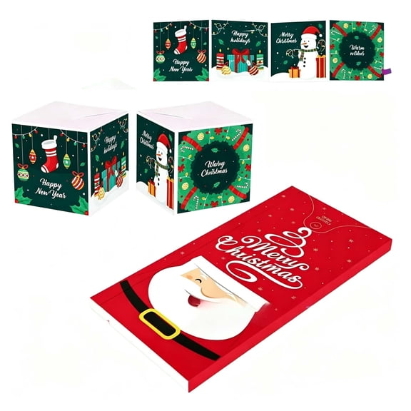 Orangide Exploding Christmas Surprise Greeting Card Pop Up Holiday Gift Box Card with 3D Confetti for Family Friends Kids Winter Xmas Party Fun