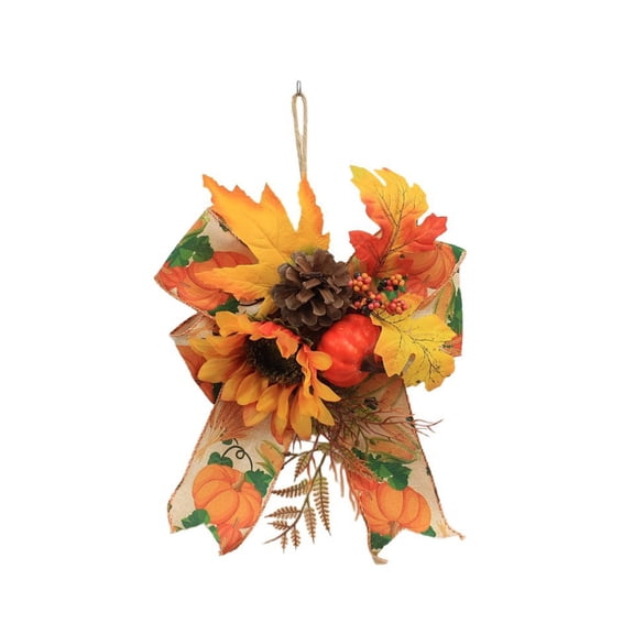 Orangide Fall Sunflower Door Hanging Burlap Bow Artificial Flower for Thanksgiving Window Display Home Wall Decor Harvest Festival