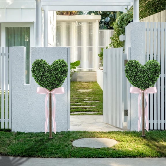 Orangide Faux Boxwood Heart Topiary Tree with Planter Pot, 33 Inch Artificial Ball Tree for Indoor Outdoor Home Porch Decor, Valentine's Day Garden Decoration for Living Room and Office