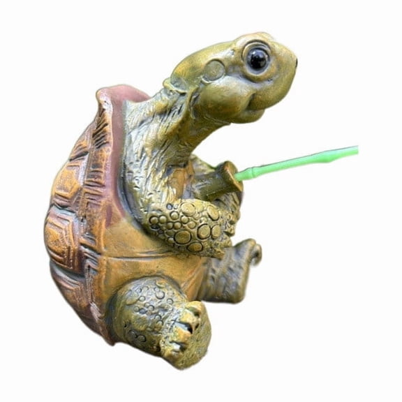 Orangide Fisherman Turtle Statue for Garden, Outdoor Decoration Figure for Yard Landscape, Garden Ornament for Spring and Summer Decor, Whimsical Accent for Courtyard