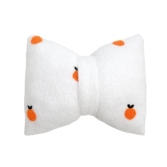 Orangide Fleece Embroidered Bow Pillow with Insert - Modern Cute Irregular Shape Throw Pillow for Couch, Bed or Chair - Soft Decorative Cushion