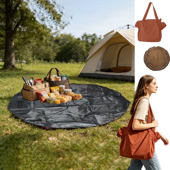 Orangide Foldable Expandable Tote Bag Large Shoulder Bag for Camping Travel Beach Multi Purpose Portable Shopping Heavy Duty Brown