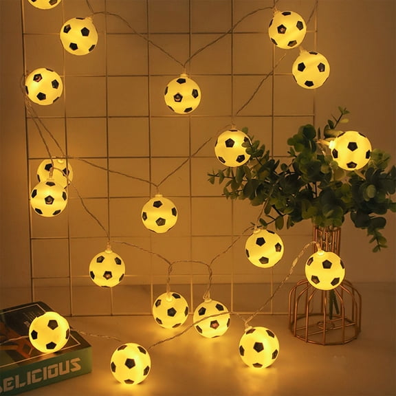 Orangide Football LED Modeling Lights String Lights for Children's Room Bedroom Christmas Decoration Home Star Lights Decor Battery Operated 4.9 FT