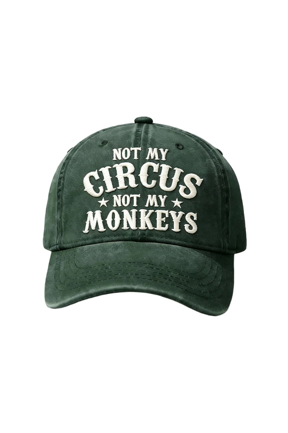 Funny Embroidered Hat It's Not My Circus It's Not My Monkey Adjustable Baseball Cap Novelty Sayings Dad Hat for Men Women Unisex