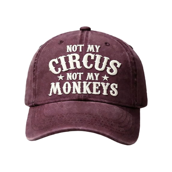 Orangide Funny Embroidered Hat It's Not My Circus It's Not My Monkey Adjustable Baseball Cap Novelty Sayings Dad Hat for Men Women Unisex