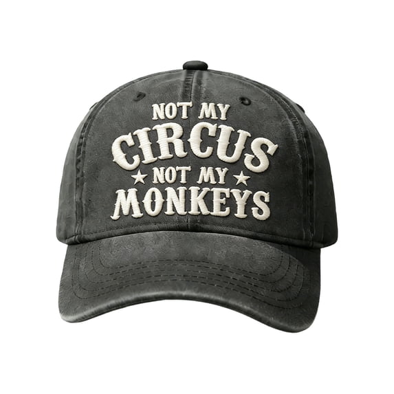 Orangide Funny Embroidered Hat It's Not My Circus It's Not My Monkey Adjustable Baseball Cap Novelty Sayings Dad Hat for Men Women Unisex