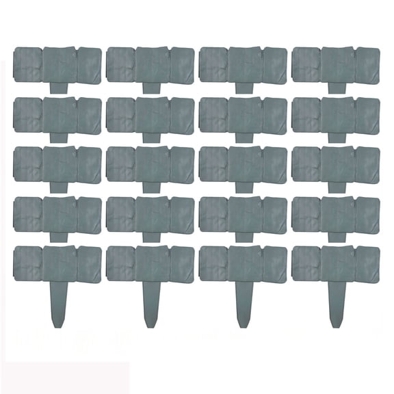 Orangide Garden Edging Border, Decorative Fence for Flower Bed Yard, 20 Pcs Black Gray, Landscape Edging Border for Lawn Garden, Spring Summer