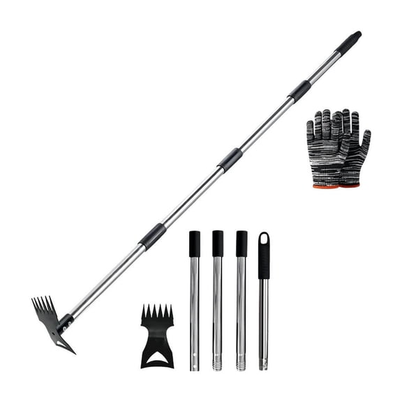 Orangide Garden Hoe Weeding Rake 58 Inch Stainless Steel Heavy Duty Hand Cultivator Tool for Digging Loosening Soil Weeding for Gardening Farm