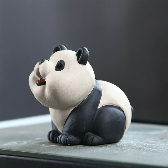 Orangide Garden Panda Statue, Clay Ornament for Porch Balcony and Garden Planter, Handcrafted Sculpture Suitable as Holiday Birthday Housewarming Gift for Mother's Day & Father's Day