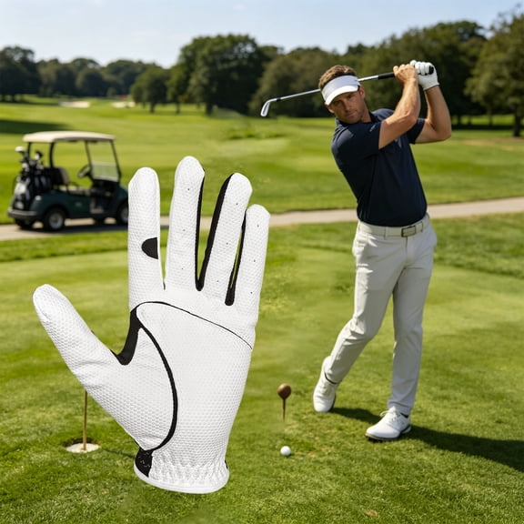 Orangide Golf Glove Left Hand, Synthetic Leather Breathable All Weather Grip, Soft Comfortable for Men Women, for Golf Training, All Season Use, Improved Grip