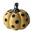 thumbnail image 1 of Orangide Halloween Decor Ceramic Pumpkin Decor Glossy Black Yellow Polka Hand Pumpkins Tabletop Ornaments for Mantel Shelf Fall Tiered Tray Home (S), 1 of 7