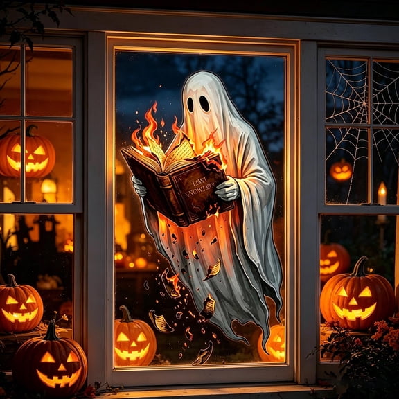 Orangide Halloween Decor Ghost Window Clings Reusable Scary Stickers for Glass Windows Spooky Decals for Party Home Bar