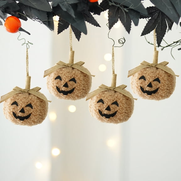 Orangide Halloween Decor Soft Pumpkin Hanging Ornament 3 in Cute for Indoor Home Holiday Party Thanksgiving Fall Decor Hanging Pendant for Tree Wall